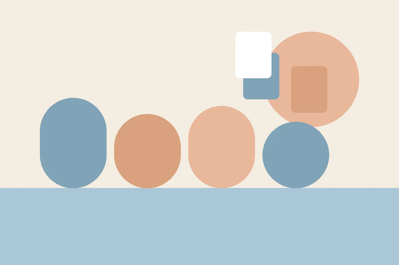 Abstract illustration representing editing and reviewing an AI-drafted social story before selling it.