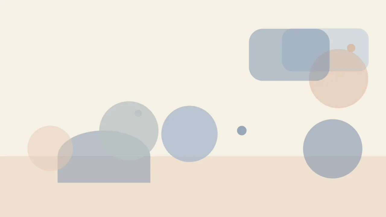 An abstract flat illustration in muted blue and peach tones, used as the article header for a guide to writing a birthday party social story for K-5 students.