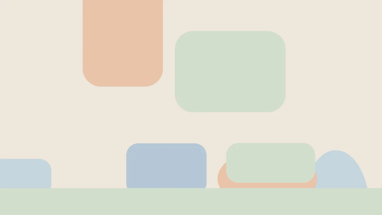 Abstract flat illustration of an elementary carpet-time scene with a child figure seen from behind raising one hand toward a teacher figure.