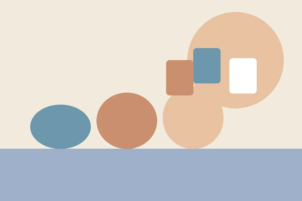 An abstract flat illustration in muted blue and peach tones, used as the article header for a guide to handing off a student's social stories when they transfer schools.
