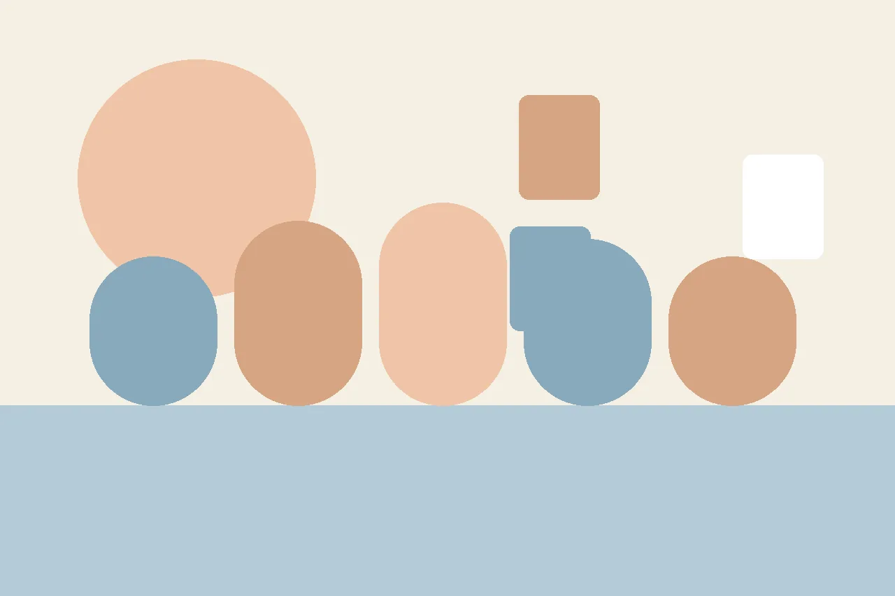 Abstract illustration representing which skill domains social stories improve for autistic K-5 students.
